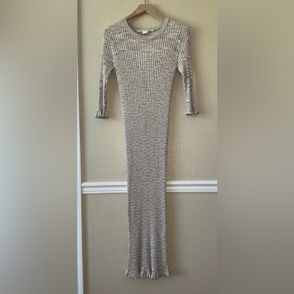 Veronica Beard Richie Rib Knit Midi Dress Space Dyed Sand Multi Size Medium - Picture 2 of 12